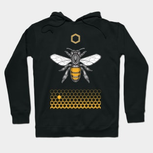 bee and hexagonal pattern Hoodie